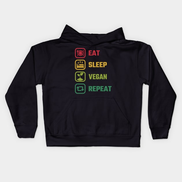 Eat Sleep Vegan Kids Hoodie by MZeeDesigns